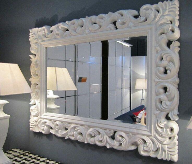 Sculpted White Ornate Wall Mirror