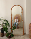 Minimalist Wooden Arch Floor Mirror