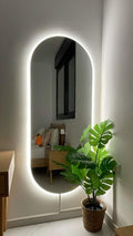 Full Length Oval LED Backlit Mirror – Capsule Shape Glowing Wall Mirror for Bedroom & Dressing Room