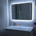 Rounded Rectangle LED Backlit Bathroom Mirror – Bright White Halo Glow