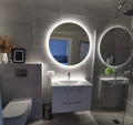 Round LED Backlit Bathroom Mirror – Cool White Halo Glow